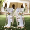 20pcs como Chiffon Chair Sashes Decoração de casamento 17x250cm para decoração de corredor Banquet Banquet Evento Baby Shower 240430