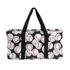 Duffel Bags Fashion Ball Print Canvas Duffle dames Voetbalpatroon weekend Lagagetas vrouwelijk grote capaciteit honkbal 's nachts