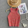 Tanks pour femmes Camisole French Style Small Fragrant Nailled Halterneck Design Summer Niche and Short-Shirt Treater Top