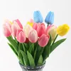 Decorative Flowers 5PCS PU Tulip Artificial Bouquet Fake Decoration Wedding Supplies Living Room Home Decor Valentines