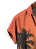 Mäns casual skjortor strand solnedgång 3D digital tryckning Hawaiian skjorta sommar lös och bekväm kort -glans daglig utomhus