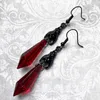 Bengelen oorbellen 1 paar zwarte vleermuis met rode kralen gotische sieraden alternatief cadeau voor haar geliefde Halloween