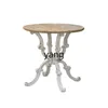 Estatuetas decorativas yjq de madeira maciça vintage pequena mesa redonda de café lateral
