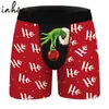 Underpants Mens Funny Christmas Santa Claus Snowman костюм нижнее белье боксерские шорты печатные стволы для сна пижам нижнее белье