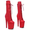 Dansskor Fashion Women 20cm/8inches Suede Upper Plating Platform Sexig High Heels Boots Pole 251