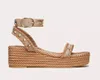 Summer Famous brands calfskin leather sandal ankle strap wedge Caged Wedge espadrille black nude brown High Heels leather High heel With Box 35-43