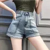 Jeans pour femmes shorts en denim d'été féminin de mode décontractée trou lâche avec poches cool femme Street Booty Q434