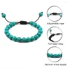Strand Turquoise Stone Stone String Bracelet ajusté agitable pour les femmes Men Cateye semi-prédice ajustable fait à la main