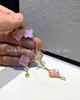 moda wysoka wersja v Golden Clover naturalny proszek Fritillaria Five Bransoletka kwiatowa Kobieta nie wyblakająca producent rękodzieła na żywo biżuteria transmisja