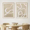 2 -stcs Abstract White Line Boho Beige posters Wall Art Canvas Painting Prints Foto's Moderne woonkamer interieur Home Decoratie 240425