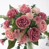 Decoratieve bloemen 2 stks zijden pioenroeft Hydrangea Bouquet Christmas Decorations For Home Garden Rose Arch Garland Bloem Wall Wedding Artificial