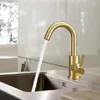 Banyo Lavabo Muslukları Paslanmaz Çelik Altın Mutfak Musluğu Tek Terap Lavabo Havzası Karışık Musluklar ve Soğuk Su