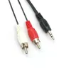 3,5 mm stereo mannelijke plug naar 2rca phono mannelijke audio AV video hoofdtelefoon adapter connector kabel kabel kabelsplitser