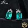 Backs oorbellen sieraden 8ct gesimuleerde smaragd gemaakt gemaakt ruby ​​925 sterling zilveren clip voor vrouwen mode statement edelsteen sieraden