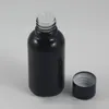 Speicherflaschen China Fabrik 30 ml nachfüllbare Probenflasche Schwarze Glasfläschchen mit Aluminiumkappe 1 Unze ätherisches Öl -Parfüm