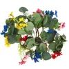 Decorative Flowers 2 Pcs Artificial Garland Candles Dining Table Wreaths Rings Eucalyptus Leaves