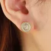 Orecchini per borchie 2024 a forma di rotonda per donne Accessori per le orecchie versatili semplici Daily Temperament Regalo per gioielli femminili
