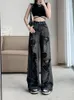 Frauen Jeans Sommer Langes Hosen Frauen Hollow -out Retro Fashion Lose Plissee Falten Ladies Hosen koreanischer Stil Weitbein Frauenhose