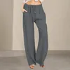 Pantalon féminin Été élégant des femmes avec des poches de taille à cordon élastique pour le streetwear décontracté confortable