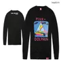 MEN039S Pink Dolphin T -Shirts Druckkleidung Cotton Mode Hip Hop Full Tshirt Top Brand Tee Oneck Long Tshirt Shipp4599417