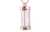 Mode Rose Gold Hourglass Urn Necklace Cremation Ashes Memorial Jewelry Transparent Pendants Fill Kit Chain9493181