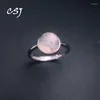 Clusterringe elegante natürliche Morganit Ring 925 Sterling Silber Beryl Edelstein 8mm für Frauen Frau Geburtstagsfeier Schmuck Geschenk