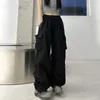 Kvinnor Pants Solid Women Korean Fashion Streetwear Trendy Shirring Elastic Midje Baggy All-Match Simple Spring Pickets mysiga