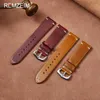 Titta på band Retro Oil Wax Leather Strap 18mm 20mm 22mm 24mm Womens With Soft Accessories Q240430