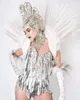 Abbi indossare la cantante europea e americana Singer Prism Mirror Lente Flash Diamond Fork High Fork congiunta esagerata GoGo Costume