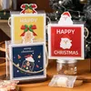 غلاف الهدايا 20pcs 2024 عيد الميلاد مربع الديكور Apple حفلة شفافة ل Candy Cookies العبوة PVC