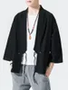 Vestes pour hommes de style chinois masculin kimono cardigan coton décontracté léger sept manches open stitch avant hanfu manteaux 5xl