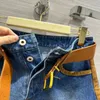 Shorts femminile 2024 Fashion Summer Blue Denim Donne Deerskin Deerskin Sungi larga cintura a vita alta due pezzi Vintage