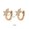 Hoop oorbellen Crmya Moon Star Huggie for Women Gold Color Zirconia Piercing Earring Fashion sieraden Accessoires