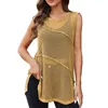 Summer Border Fashion Camisole European and American Women's Round Neck Hollowed Out Vest Beach Cover Up Dress for Women