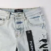 paarse jeans korte ontwerper korte heren rechte holes zomer nachtclub blauwe dames shorts patch dezelfde stijl paarse merk jeans short