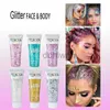 ZJZL Body Glitter Glitter Multifuncional Olhos Glitter Unha Cabelo Corpo Face Gel Gel Art Flash Flash Loose Creme com Smear Spoon Festival Glitter DECO D240503