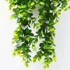Kwiaty dekoracyjne sztuczna roślina eukaliptus winorośl do domu dekoracje ogrodu zielone liście fałszywe bluszcz na ścianie zewnętrznej wisząca przyjęcie weselne