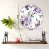 Wanduhren Rose Blume Lila Iris 3d Uhr Modernes Design Wohnzimmer Dekoration Küche Kunst Uhr Home Decor