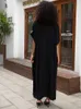 Women Beach Wear 2024 Женская элегантная вышивка золотой ниток плюс платье Kaftan Sexy Sexy V Neck Shek Peach Sumisuit Up Q1667 D240501