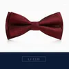 Bow Lays 2024 Fashion Fashion Fashion para hombres Double Fine Plaid Bowtie Banqueto Boda de boda Butterfly corbata con caja de regalo