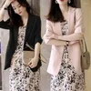 Garnitury damskie duże ubranie cienki marynaty wiosna letnia damskie temperament szyfonowy kwiecisty zestaw sukienki koreański w stylu rekreacyjnym płaszcz