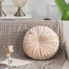 Decorative Figurines European Luxury Velvet Pillow Pad Round Handmade Pleated Pumpkin Seat Cushion 10 Colors