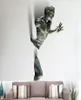Dekorative Objekte Figuren 3D durch Wandfigur Skulpturharz Elektroplieren Imitation Kupfer Abstract Statue Wohnzimmer HO8217593