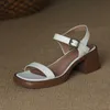Verkooplijn sandaalschoenen vrouwen Romeinse stijl sandalen middelste hak zomer minimalistisch waterdicht platform open teen hoge zandhakken dik 240228
