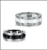 Bands anneaux bijoux entiers pour hommes femmes couple index de mariage cadeau en acier inoxydable Punk Classic Ceramic Ring4890028