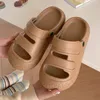 Slippers vrouwen sculptuur ontwerp eva zomer zachte comfortabele platform strand dia's niet-slip huis badkamer schattige schoenen