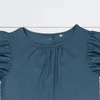 T-shirts de femmes Butter décontracté mode 2024 BLUSAS SOLIDS BLUSAS Femmes Ruffles Sleeve Blouses Round Streetwear Chic Tops