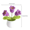 Decoratieve bloemen kunstmatige bel orchidee gebreide handgeweven lelie potplant handgemaakte woning decor schattige auto crochet center console