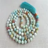 Chains 6mm Amazoniumite Gemstone Tassel 108 Bead Mala Necklace Classic Formal Event Minimalist Unisex Chakra Fashion Enthusiasts