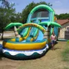 Outdoor -Spiele maßgeschneiderte Erwachsene/Kinder springen Burgen kommerzielle Bounce House aufblasbare Wasserrutsche mit Palmenstil